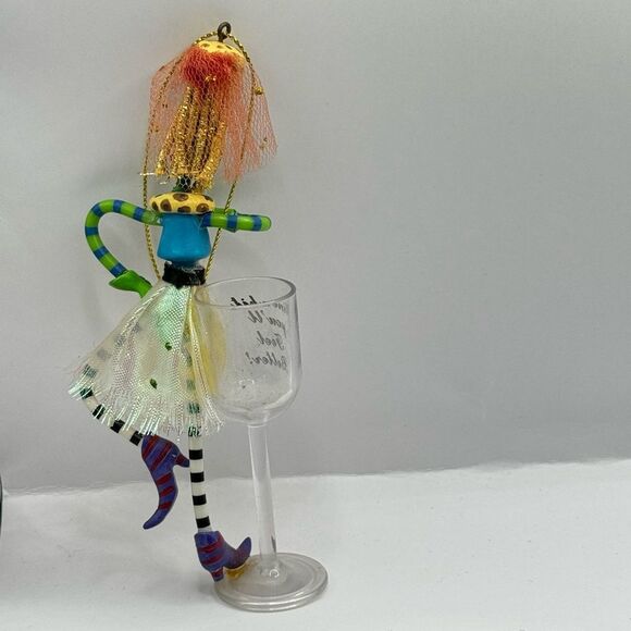 “Wine A Bit Youll Feel Better” Kitschy 2008 Christmas Ornament Woman & Wine - Picture 5 of 6